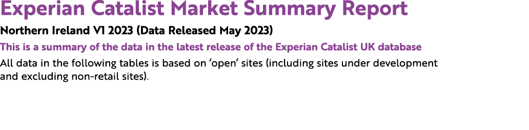 Experian Catalist Market Summary Report Northern Ireland V1 2023 (Data Released May 2023) This is a summary of the da...
