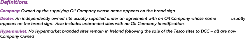 Definitions: Company: Owned by the supplying Oil Company whose name appears on the brand sign. Dealer: An independent...