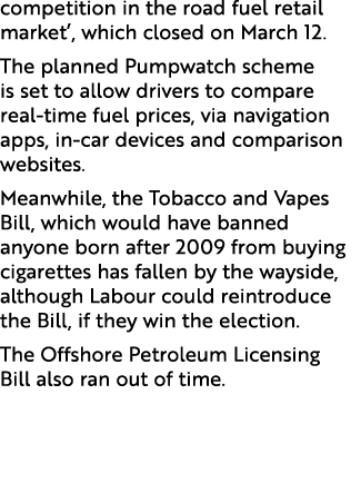 competition in the road fuel retail market’, which closed on March 12. The planned Pumpwatch scheme is set to allow d...