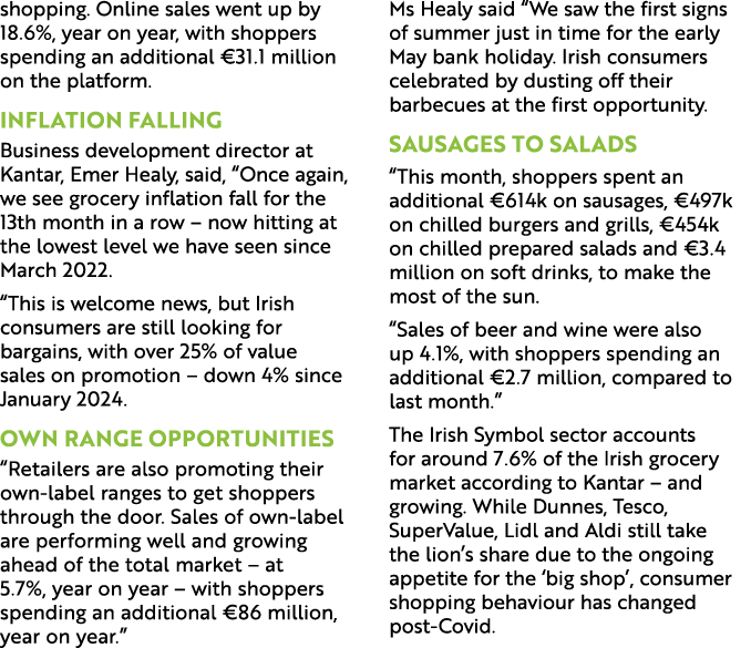 shopping. Online sales went up by 18.6%, year on year, with shoppers spending an additional €31.1 million on the plat...