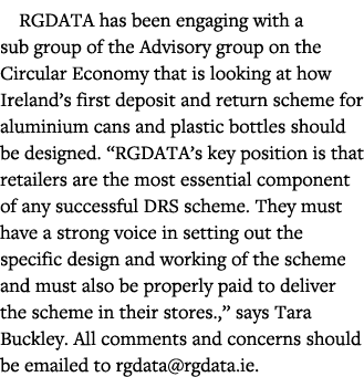 RGDATA has been engaging with a sub group of the Advisory group on the Circular Economy that is looking at how Irelan   