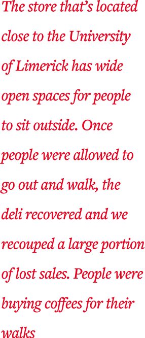 The store that s located close to the University of Limerick has wide open spaces for people to sit outside  Once peo   