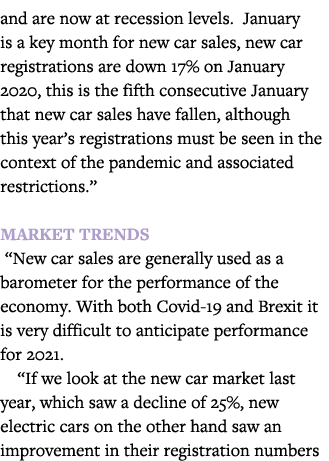 and are now at recession levels  January is a key month for new car sales, new car registrations are down 17% on Janu   