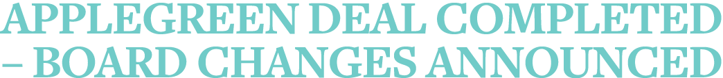 Applegreen deal completed   Board changes announced