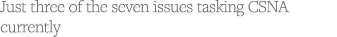 Just three of the seven issues tasking CSNA currently