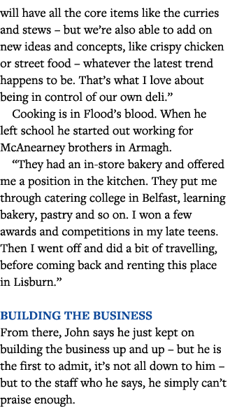 will have all the core items like the curries and stews   but we re also able to add on new ideas and concepts, like    