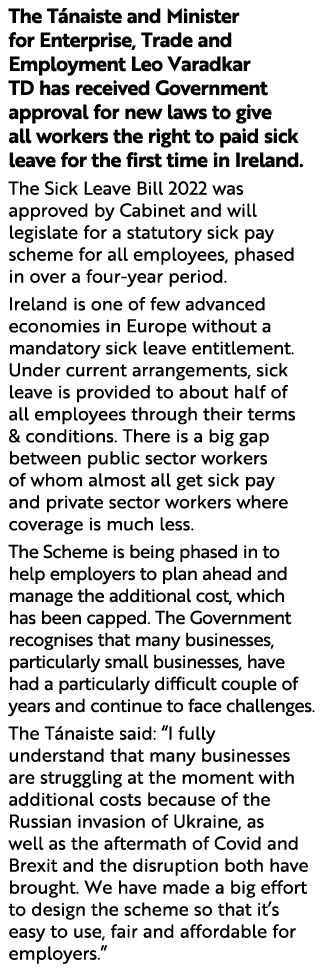 The Tánaiste and Minister for Enterprise, Trade and Employment Leo Varadkar TD has received Government approval for n   