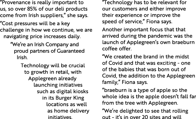  Provenance is really important to us, so over 85% of our deli products come from Irish suppliers,  she says   Cost p   