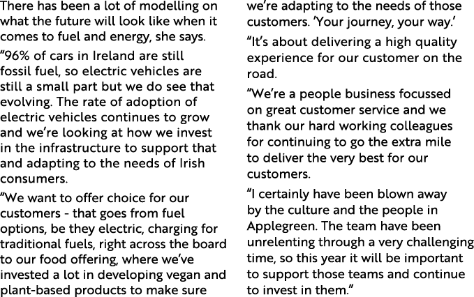 There has been a lot of modelling on what the future will look like when it comes to fuel and energy, she says   96%    