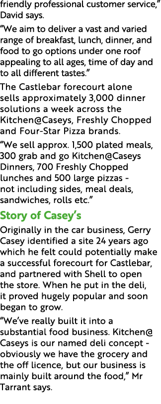 friendly professional customer service,  David says   We aim to deliver a vast and varied range of breakfast, lunch,    