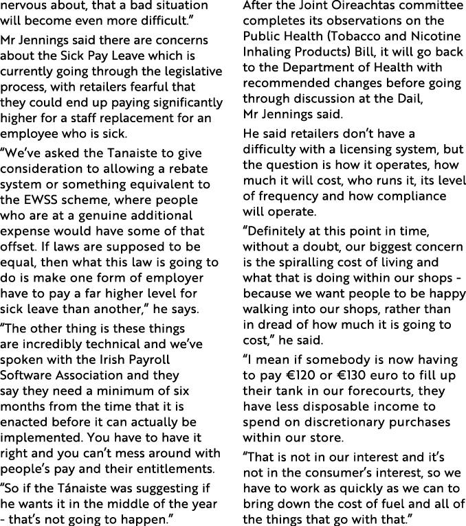 nervous about, that a bad situation will become even more difficult   Mr Jennings said there are concerns about the S   