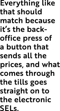 Everything like that should match because it s the back-office press of a button that sends all the prices, and what    