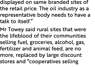 displayed on same branded sites of the retail price  The oil industry as a representative body needs to have a talk t   