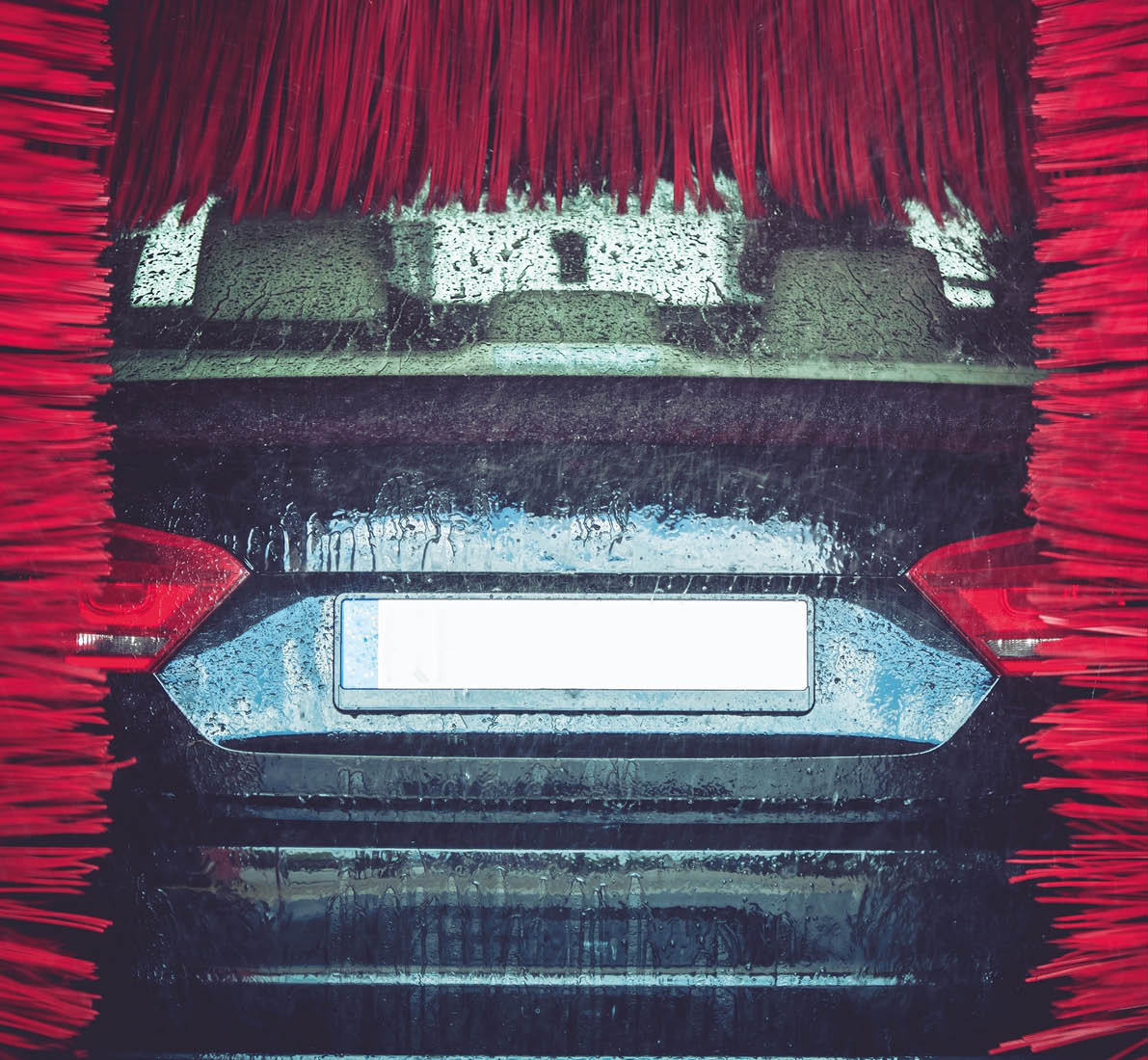 Automatic Brush Car Wash  Car Washing Closeup  