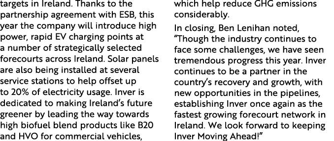 targets in Ireland  Thanks to the partnership agreement with ESB, this year the company will introduce high power, ra   