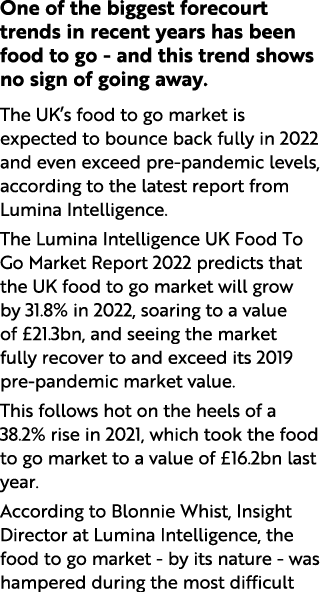 One of the biggest forecourt trends in recent years has been food to go - and this trend shows no sign of going away    