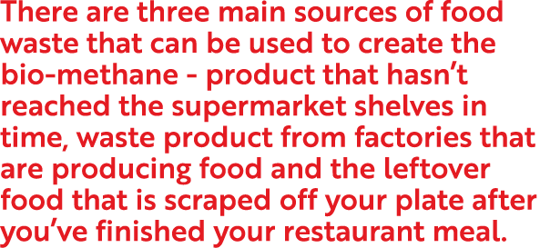 There are three main sources of food waste that can be used to create the bio-methane - product that hasn t reached t   