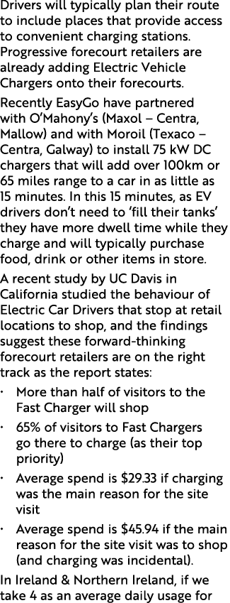 Drivers will typically plan their route to include places that provide access to convenient charging stations  Progre   