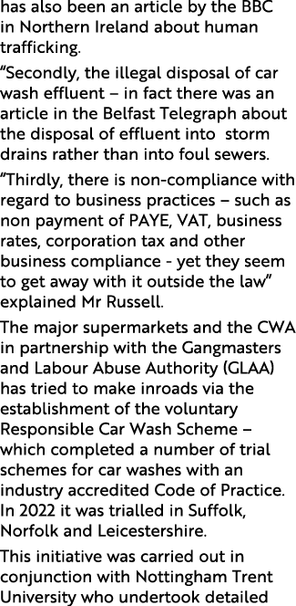 has also been an article by the BBC in Northern Ireland about human trafficking. “Secondly, the illegal disposal of c...