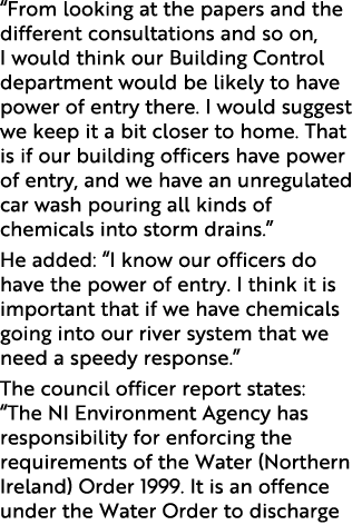 “From looking at the papers and the different consultations and so on, I would think our Building Control department ...