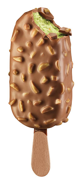 3d stick ice cream chocolate and almonds