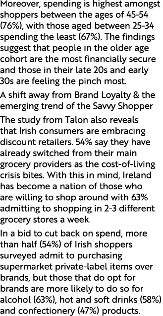 Moreover, spending is highest amongst shoppers between the ages of 45 54 (76%), with those aged between 25 34 spendin...
