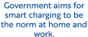 Government aims for smart charging to be the norm at home and work.