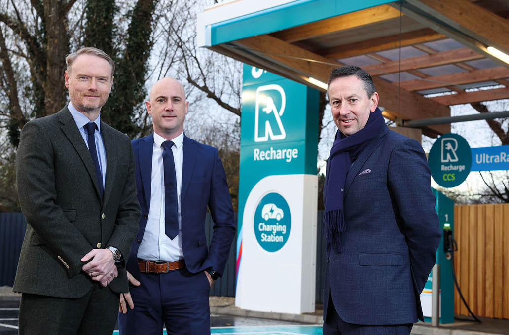 Press Eye - Belfast - Northern Ireland  Tuesday 6th  December 2022   Photo by  Matt Mackey  / PressEye  Maxol opens Northern Ireland’s first dedicated Ultra-Rapid EV charging hub at Kinnegar Service Station. Pictured at the launch from left is Kevin Paterson, Retail Manager NI, The Maxol Group;  Ciaran McNally, Chief Retail Officer, The Maxol Group;  Brian Donaldson, CEO The Maxol Group