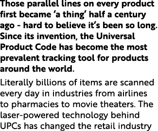 Those parallel lines on every product first became ‘a thing’ half a century ago hard to believe it’s been so long. Si...