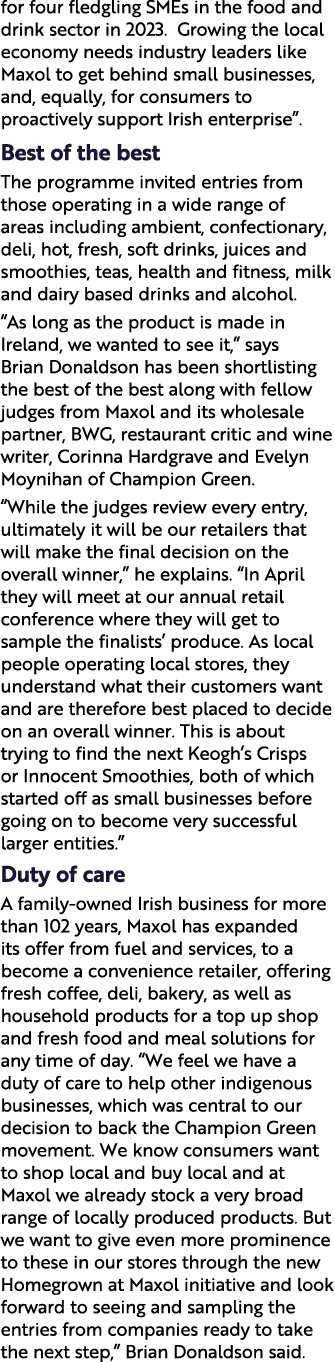 for four fledgling SMEs in the food and drink sector in 2023. Growing the local economy needs industry leaders like M...