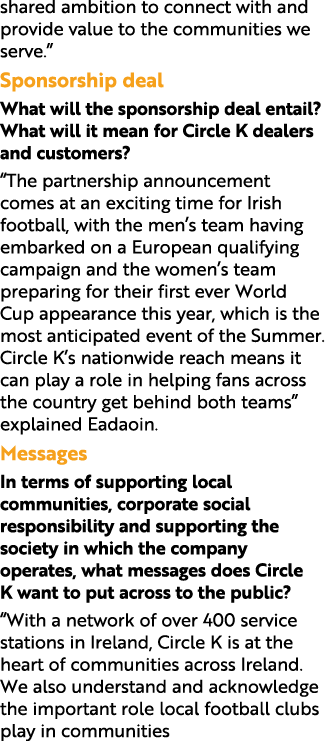 shared ambition to connect with and provide value to the communities we serve.” Sponsorship deal What will the sponso...