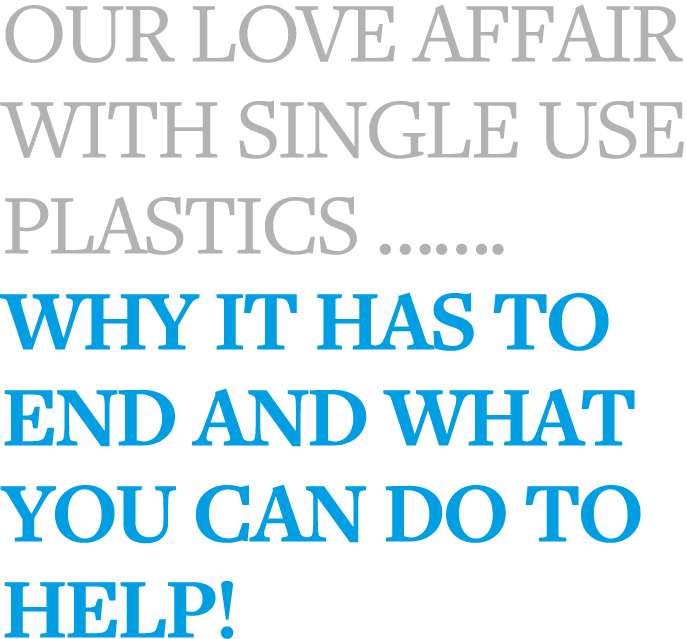 OUR LOVE AFFAIR WITH SINGLE USE PLASTICS     WHY IT HAS TO END AND WHAT YOU CAN DO TO HELP 