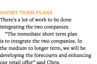 Short term plans There s a lot of work to be done integrating the two companies   The immediate short term plan is t   