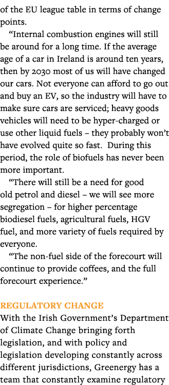 of the EU league table in terms of change points   Internal combustion engines will still be around for a long time     