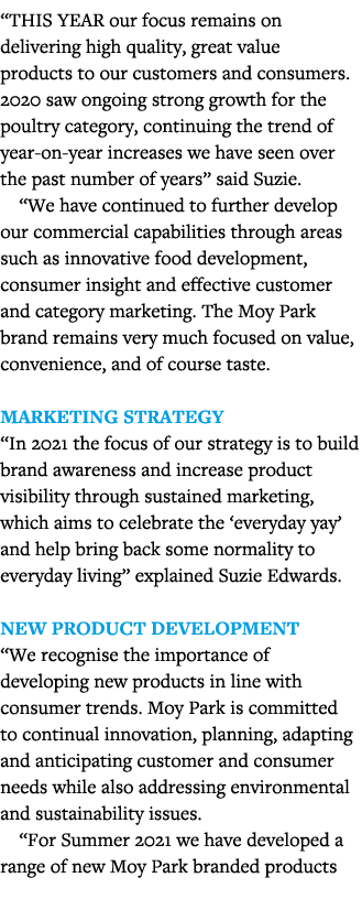  This year our focus remains on delivering high quality, great value products to our customers and consumers  2020 sa   