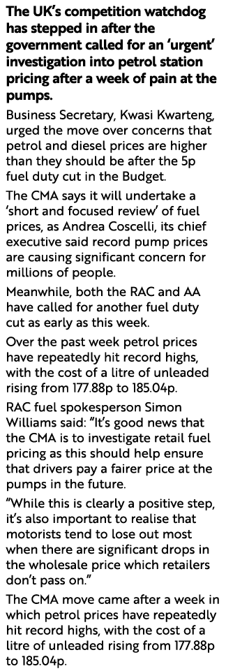The UK s competition watchdog has stepped in after the government called for an  urgent  investigation into petrol st   