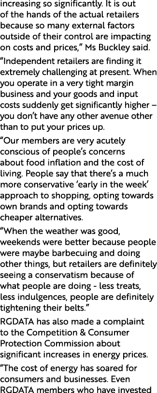 increasing so significantly  It is out of the hands of the actual retailers because so many external factors outside    