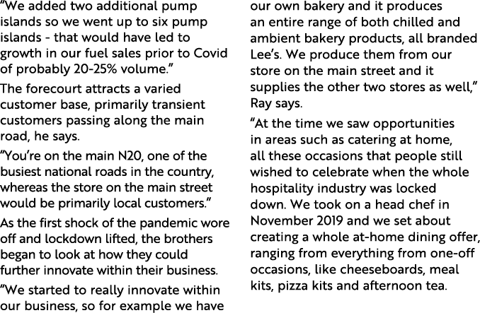  We added two additional pump islands so we went up to six pump islands - that would have led to growth in our fuel s   