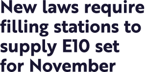New laws require filling stations to supply E10 set for November