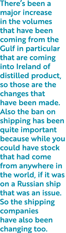 There s been a major increase in the volumes that have been coming from the Gulf in particular that are coming into I   