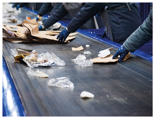 Waste processing plant  Technological process  Recycling and storage of waste for further disposal  Business for sorting and processing of waste ; Shutterstock ID 1079774381; Purchase Order: -