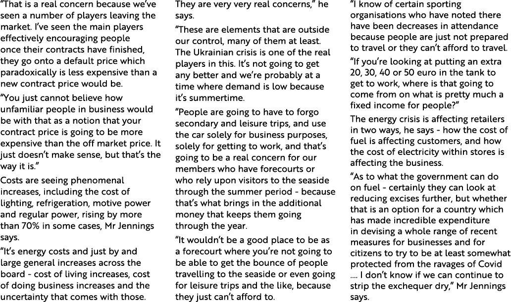  That is a real concern because we ve seen a number of players leaving the market  I ve seen the main players effecti   