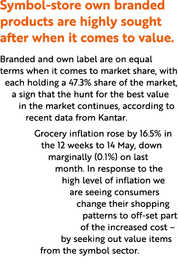 Symbol store own branded products are highly sought after when it comes to value. Branded and own label are on equal ...