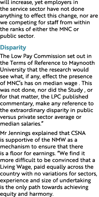 will increase, yet employers in the service sector have not done anything to effect this change, nor are we competing...