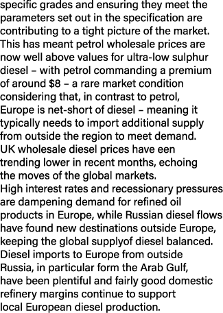specific grades and ensuring they meet the parameters set out in the specification are contributing to a tight pictur...