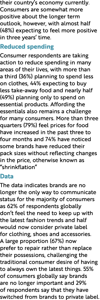 their country’s economy currently. Consumers are somewhat more positive about the longer term outlook, however, with ...