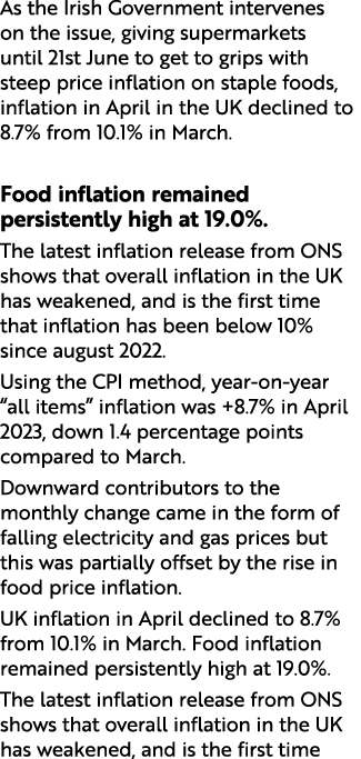 As the Irish Government intervenes on the issue, giving supermarkets until 21st June to get to grips with steep price...