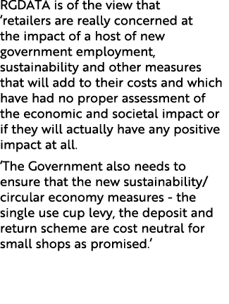 RGDATA is of the view that ‘retailers are really concerned at the impact of a host of new government employment, sust...
