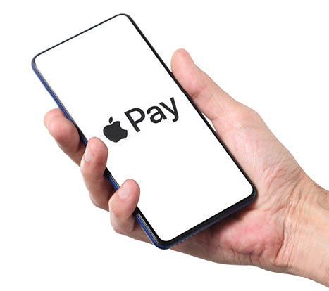 male man holding and showing blank smart phone isolated  on white background  with clipping path around hand and display with copy space for your text