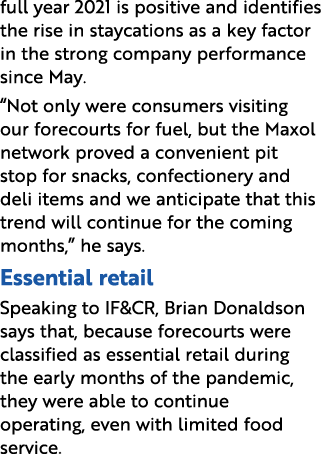 full year 2021 is positive and identifies the rise in staycations as a key factor in the strong company performance s   
